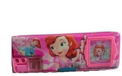 

Ashmaadi Girls Cartoons/Characters with Calculator Art Plastic Pencil Box(Set of 1, Pink)