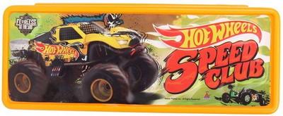 

Hot Wheels Speed Club Cars Art Plastic Pencil Box(Set of 1, Yellow)