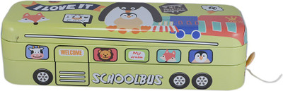 

Saamarth Impex Bus Printed Art Metal Pencil Box(Set of 1, Green)