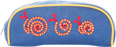 

Jute Cottage A-36-Blue Snail Art Jute Pencil Box(Set of 1, Blue)