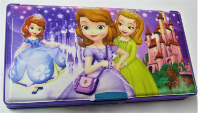 

i-Keeper Cartoon Disney Princess Art Plastic Pencil Box(Set of 1, Pink, Purple)