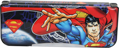 

Warner Bros. Superman Character Face Art Plastic Pencil Box(Set of 1, Blue, Red)