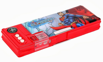 

Warner Bros. Superman Character Face Art Plastic Pencil Box(Set of 1, Red)