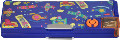 

HM International HMI Cartoon Art Plastic Pencil Box(Set of 1, Blue, Orange)