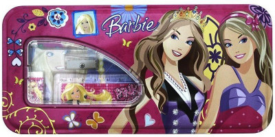 

Shopaholic Barbie Cartoon Art Metal Pencil Box(Set of 6, Pink)