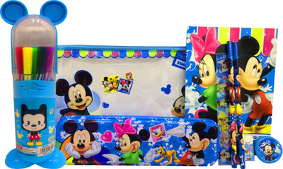 

Gayatri Creations BEST OF LUCK CARTOON Art METAL Pencil Box(Set of 8, Blue)