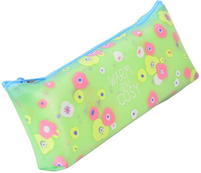 

Enwraps Warm and Cosy Bird Art Rubber Pencil Box(Set of 1, Green)