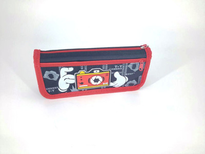 

Chrome Series Printed Art Cloth Pencil Box(Set of 1, Red)