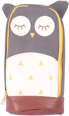 

Enwraps Owl Series Bird Art Cloth Pencil Box(Set of 1, Grey)