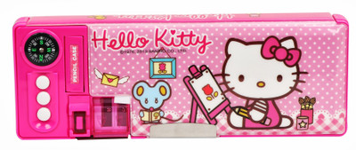 

Sanrio Hello Kitty Character Face Art Plastic Pencil Box(Set of 1, Pink)