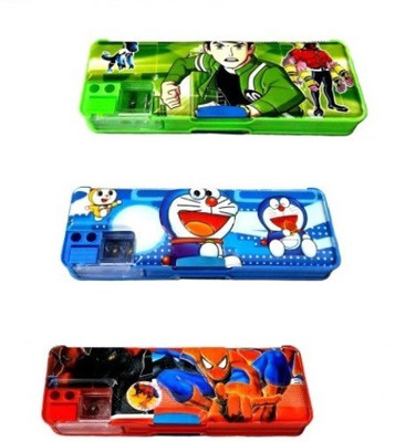 

Ashmaadi Unisex Cartoons/Characters Art Plastic Pencil Boxes(Set of 3, Multicoloured)