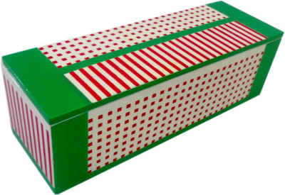 

Treasure Hunt Geometrical Design Series Dots And Stripes Art Wood Pencil Box(Set of 1, Multicolor)