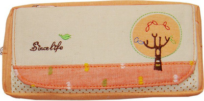 

Ling Song Tree Flowers Art Cloth Pencil Box(Set of 1, Orange)