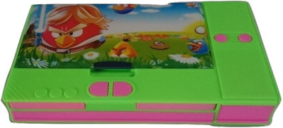 

Gift Chachu Jumbo Angry Birds Art Plastic Pencil Box(Set of 1, Green)