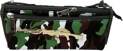 

Wise Guys Military Military Style Art Cloth Pencil Box(Set of 1, Green)