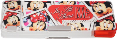 

Disney MINNIE CARTOON Art PLASTIC Pencil Box(Set of 1, RED, LIGHT GRAY)