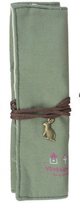 

Bellazaara NA vintage Art Canvas Pencil Boxes(Set of 1, Green)