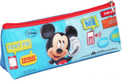 

Disney Mickey Cartoon Art Nylon & PVC Pencil Box(Set of 1, Multicolor)