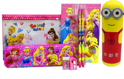 

Gayatri Creations BEST OF LUCK CARTOON Art METAL Pencil Box(Set of 8, Multicolor)