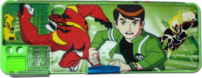 

Karta Ben10 Velvet Shine With Dual Sharpner Art Plastic Pencil Box(Set of 1, Green)