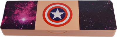 

Saamarth Impex Marvel Logo Art Plastic Pencil Box(Set of 1, Peach)