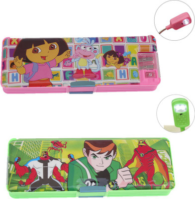 

Dream Bag Ben 10 & Dora Print Art Plastic Pencil Boxes(Set of 2, Multicolor)