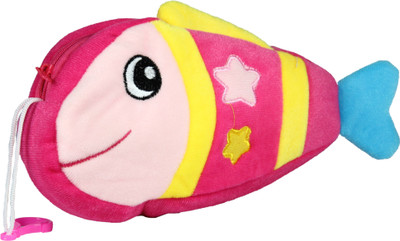 

FabSeasons Fashion Fish Art Faux Fur Pencil Box(Set of 1, Pink)