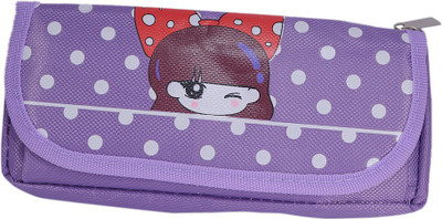 

Saamarth Impex Student Supplies Cute Girl Print Art Clothes Pencil Box(Set of 1, Purple)