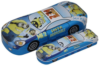

Shopaholic Minion Car Shaped Art Metal Pencil Boxes(Set of 2, Blue)