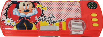 

Disney Minnie Cartoon Art Plastic Pencil Box(Set of 1, Red, Yellow)