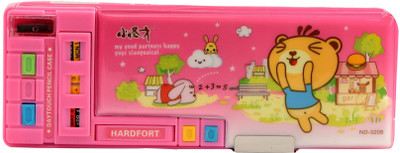 

AOC 7 Switch Cartoon Art Plastic Pencil Box(Set of 1, Pink)