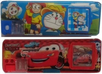 

Dream Bag Cartoon Characters Art Plastic Pencil Boxes(Set of 2, Multicolor)