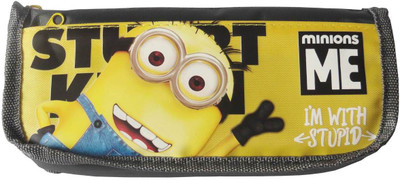 

Cloud9JP Pencil Box Pouch Minion Art Fabric Pencil Box(Set of 1, Black)