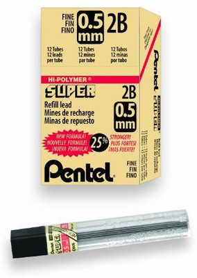 

Pentel Super Hi-Polymer Lead Refill - 0.5Mm Fine Pencil(Set of 1, Black)
