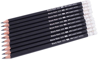 

Faber-Castell Black Matt 2B Pencils Pencil(Set of 10, Black)