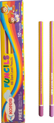 

Kores Funcils Round Shaped Pencils(Set of 10, Yello)