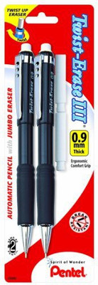 

Pentel Pentel Twist-Erase Iii Automatic Pencil With 2 Eraser Refills - 0.9Mm - Assorted Barrels Pencil(Set of 1, Black)