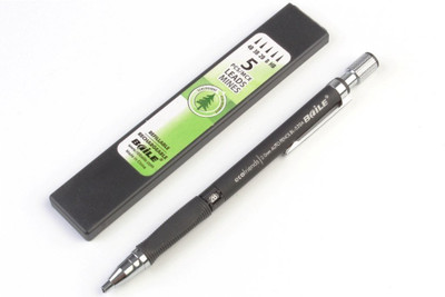 

BAILE 2.0mm Mechanical Auto Pencil + Lead Box (5 Leads) - Black Pencil(Black)