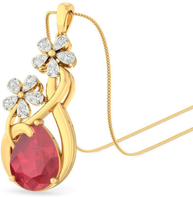 PC Jeweller The Akina 18kt Diamond, Ruby Yellow Gold Pendant