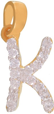 mahi Kind K Initial Gold-plated Cubic Zirconia Alloy Pendant