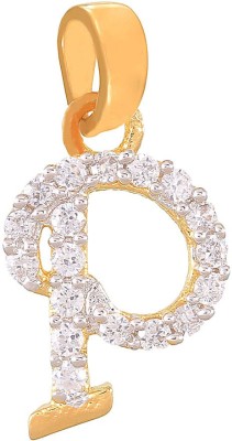 mahi Perfect P Initial Gold-plated Cubic Zirconia Alloy Pendant