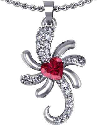 78% OFF on Suvam Jewels Rossy Rhodium Zircon Sterling Silver Pendant