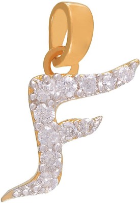 mahi Fearless F Initial Gold-plated Cubic Zirconia Alloy Pendant