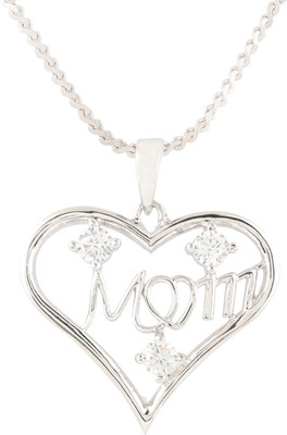Swasti Jewels Mom And Kid Eternal Love Gift Collection Rhodium Cubic Zirconia, Zircon Metal Pendant available at flipkart for Rs.999