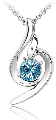 Silver Shoppee Delightful Rhodium Crystal Alloy Pendant
