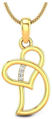 

Kataria Jewellers Letter D 92.5 BIS Hallmarked Silver Alphabet Initial Yellow Gold Plated Silver Pendant