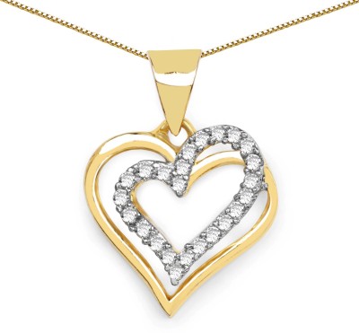 Johareez Beautiful Gold-plated Cubic Zirconia Brass Pendant