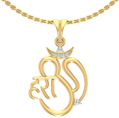 

Jewels5 Vignaharta 14kt Diamond Yellow Gold Pendant