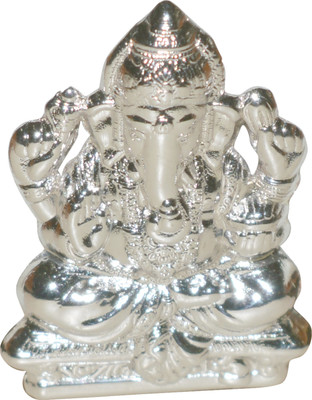 

Kataria Jewellers Lord Ganesha White Gold Plated Silver Pendant