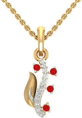 

Jewels5 Romena 14kt Diamond Yellow Gold Pendant(Rhodium Plated)